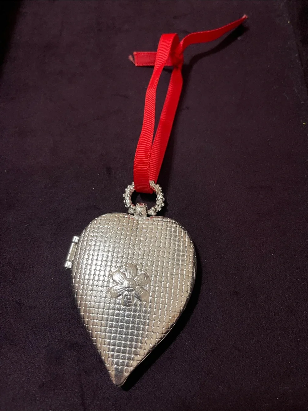 Pottery Barn silver locket ornament